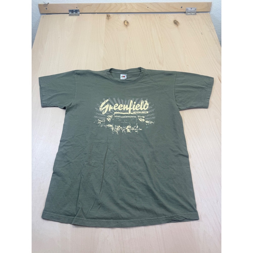 Greenfield Interlaken 2009 Music Festival T Shirt Men's Size Medium Olive Green